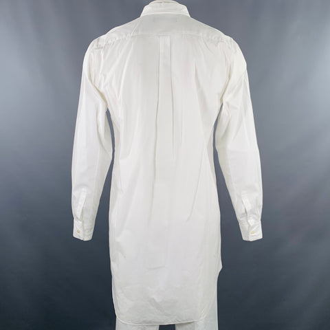 COMME des GARCONS Size XL White Cotton One Pocket Long Sleeve Shirt