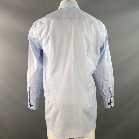 ETON Size M Blue Cotton Curved Cutaway Long Sleeve Shirt
