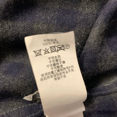 JACK SPADE Size L Navy Green Check Wool Button Down Long Sleeve Shirt