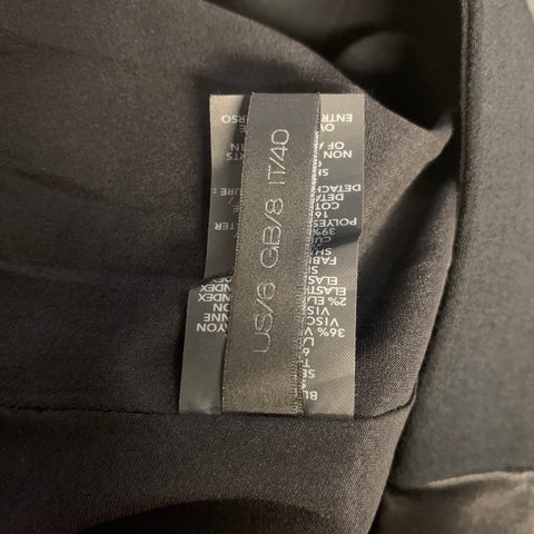 DONNA KARAN Size L Black Wool Blend Mixed Fabrics Double Breasted Coat