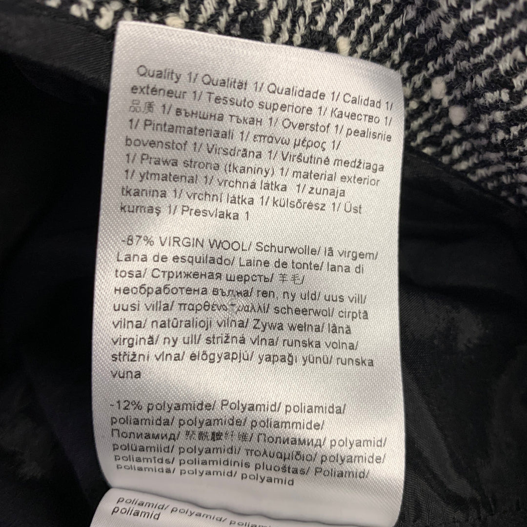 ESCADA Size 12 Black White Wool Blend Tweed Zip Fly Dress Pants