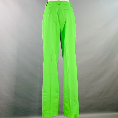 MARCELL VON BERLIN Size 2 Green Lime Virgin Wool Blend Twill Dress Pants