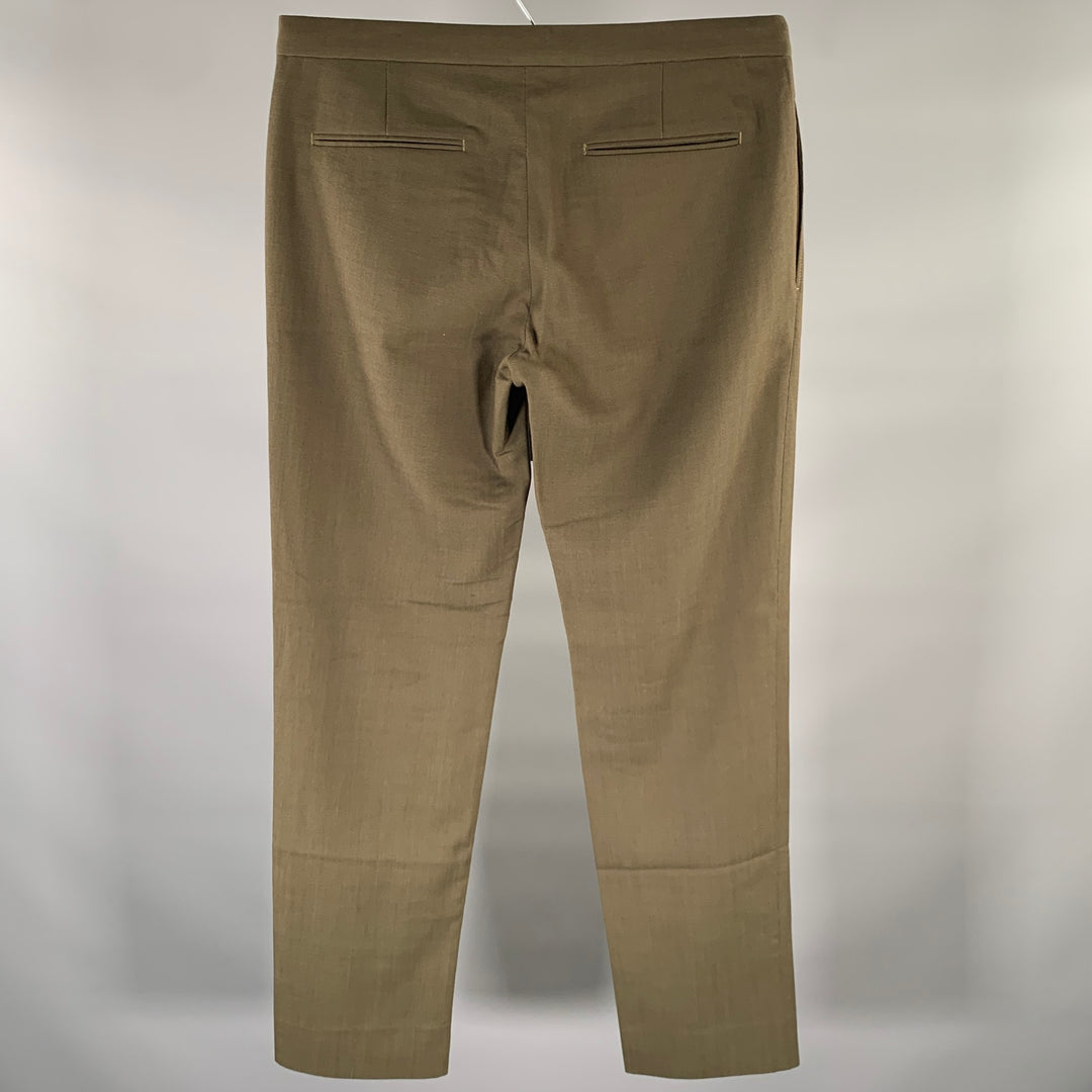 MAISON MARGIELA Size 32 Green Olive Heather Wool Straight Casual Pants
