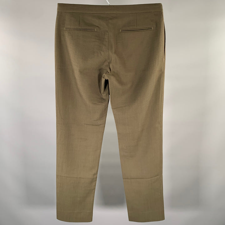MAISON MARGIELA Size 32 Green Olive Heather Wool Straight Casual Pants