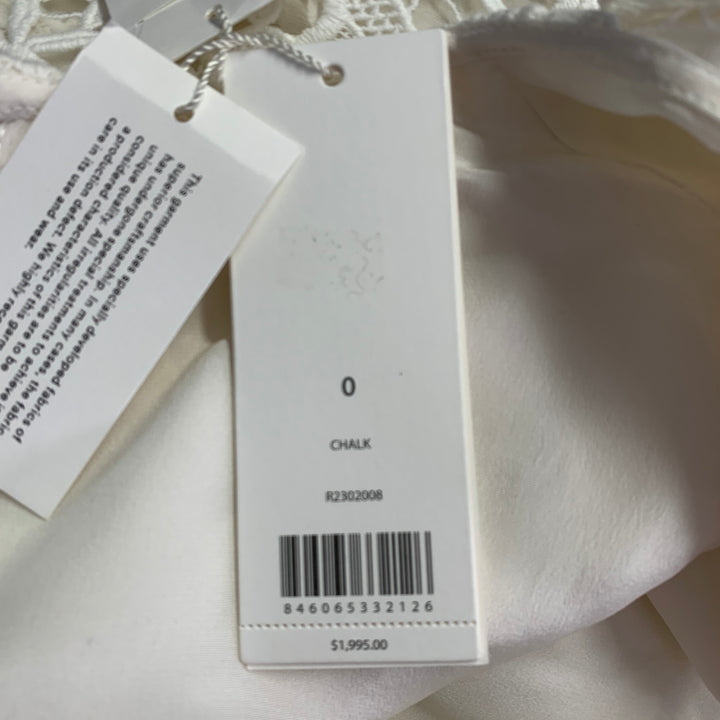 JASON WU COLLECTION Size 0 White Guipure Cotton Lace Overlay Blouse