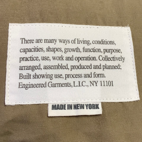 ENGINEERED GARMENTS Size L Khaki Polyester Blend Moleskin Patch Pockets Jacket