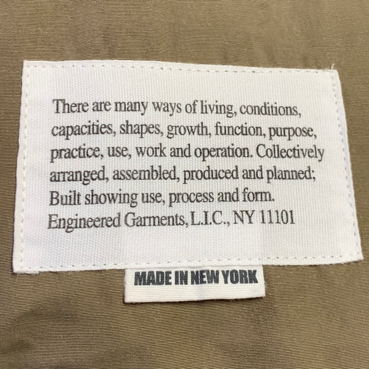 ENGINEERED GARMENTS Size L Khaki Polyester Blend Moleskin Patch Pockets Jacket