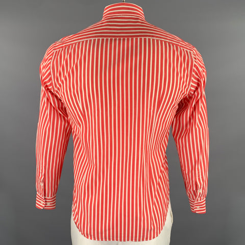 SERGE BLANCO Size M Red White Stripe Pointed Collar Long Sleeve Shirt