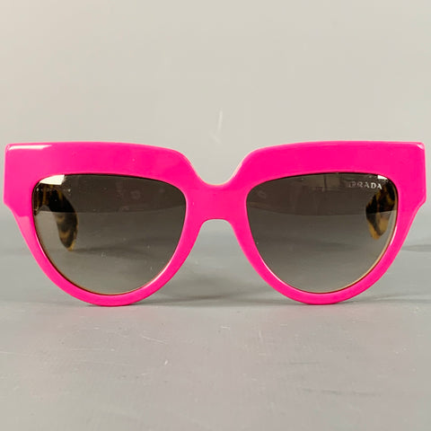 PRADA Poeme Pink Tortoiseshell Acetate Cat Eye Sunglasses