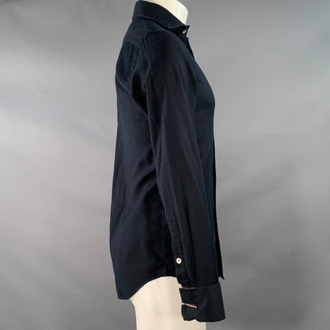 TAKUMI Size XS Black Red Cotton French Cuff Long Sleeve Shirt