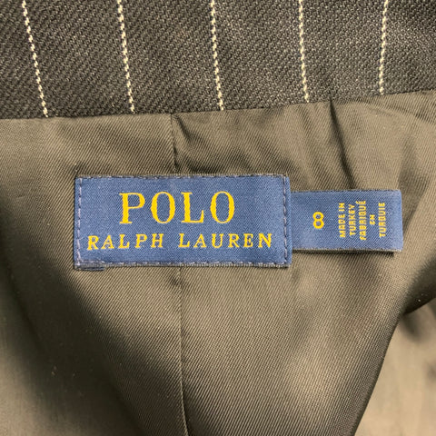 POLO by RALPH LAUREN Size 8 Black White Linen Wool Blazer