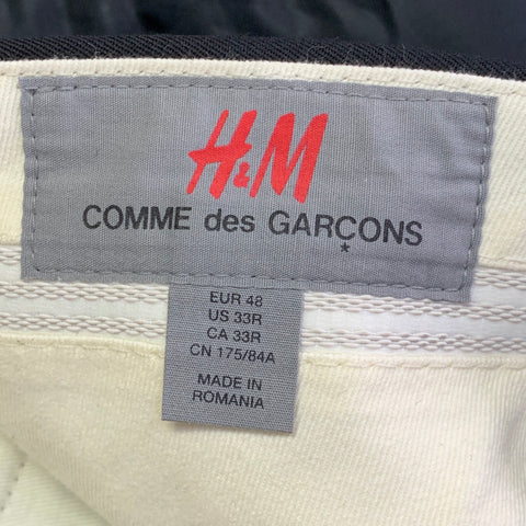 COMME des GARCONS x H&M Vintage Size 38 Regular Black White Twill Wool Notch Lapel Suit