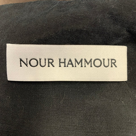NOUR HAMMOUR Size M Brown Lambskin Leather Oversized Zip Up Jacket