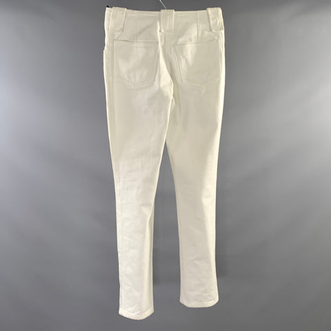 CHANEL SS2001 Size XS White Cotton Tapered Jeans