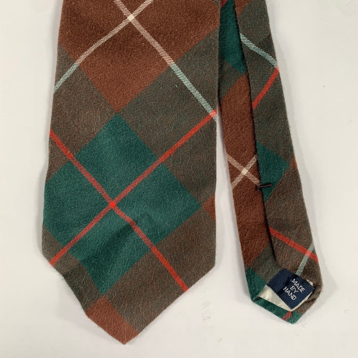 RALPH LAUREN Green Multi Color Plaid Cotton Tie