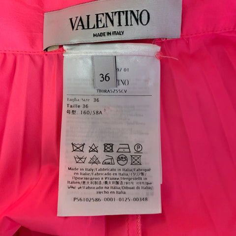 VALENTINO Size XS Pink Polyester Pleated Asymmetrical Skirt