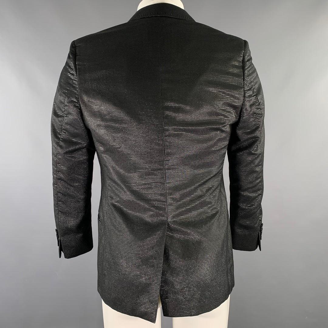 VERSACE COLLECTION Size 36 Black Grey Shimmery Viscose Blend Sport Coat