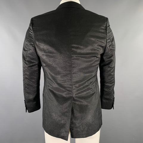 VERSACE COLLECTION Size 36 Black Grey Shimmery Viscose Blend Sport Coat