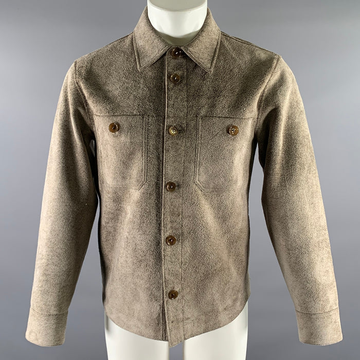 DOLCE & GABBANA Size M Grey Brown Suede Jacket
