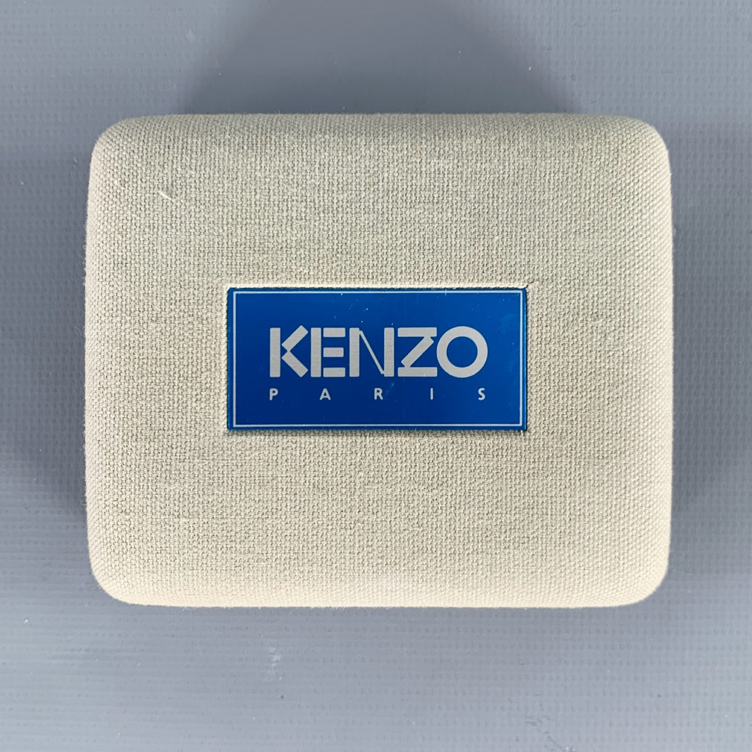 KENZO Gold Metal Monogram Cuff Links Tie Clip Set