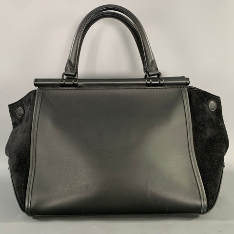 COACH Black B1781-38389 Suede Leather Handbag & Leather Goods