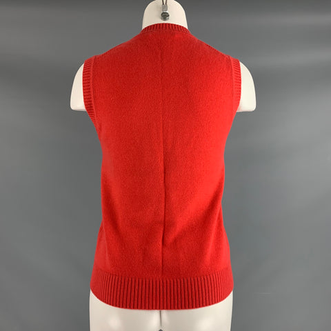 TSESAY Talla M Top casual sin mangas de punto coral naranja