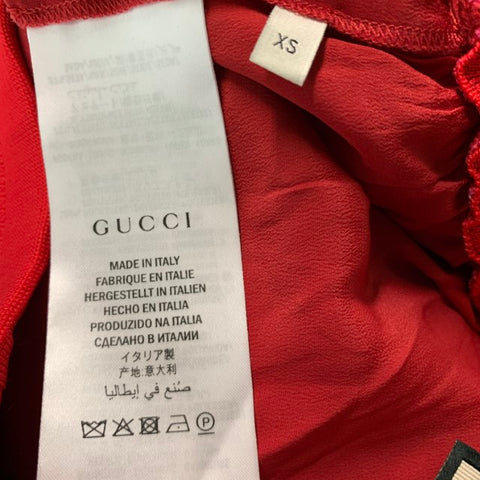 GUCCI Size XS Red Pink Floral Viscose Lace Up Shorts