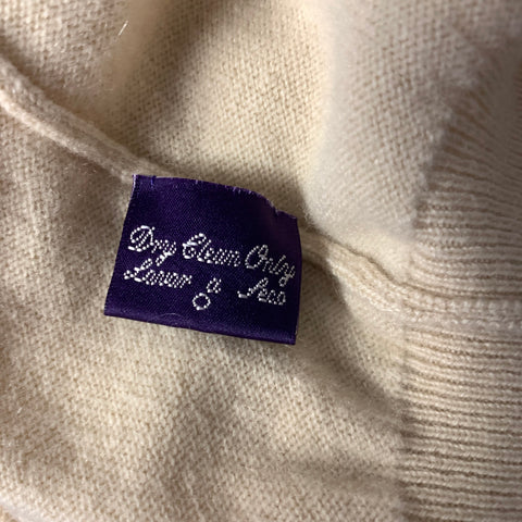 RALPH LAUREN Size XL Beige Knit Cashmere Henley Pullover