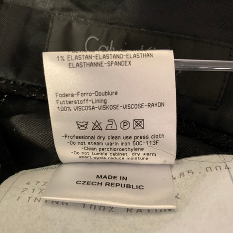 CALVIN KLEIN Size 40 Black Shimmer Viscose Blend Notch Lapel Sport Coat