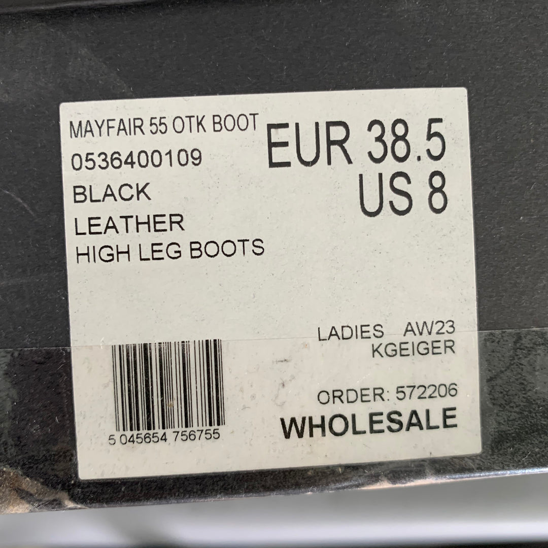 KURT GEIGER Size 8 Black Gold Leather Pebble Grain Boots