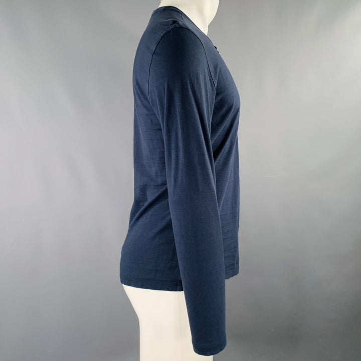 JOHN VARVATOS Size M Navy Henley T-shirt
