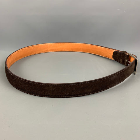 HARRIS DAL for Barneys New York'  Size 36 Brown Suede Silver Buckle Belt
