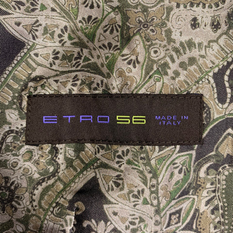 ETRO Size 46 Brown Velvet Cotton Notch Lapel Vest