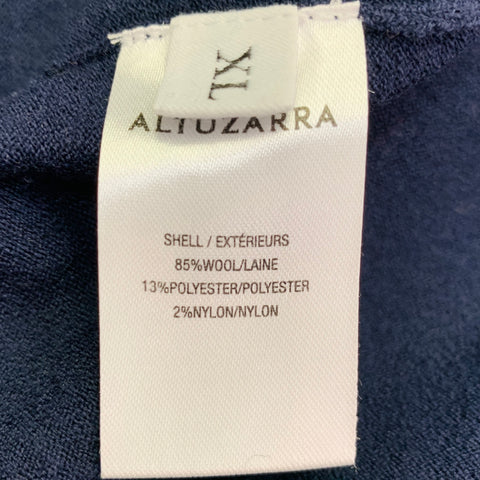 ALTUZARRA Size XL Navy Wool Blend Sleeveless Dress