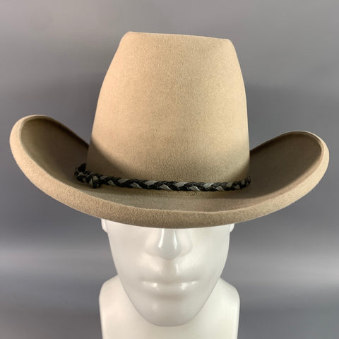 STETSON Size 7.5 Beige Woven Trim Cowboy hat