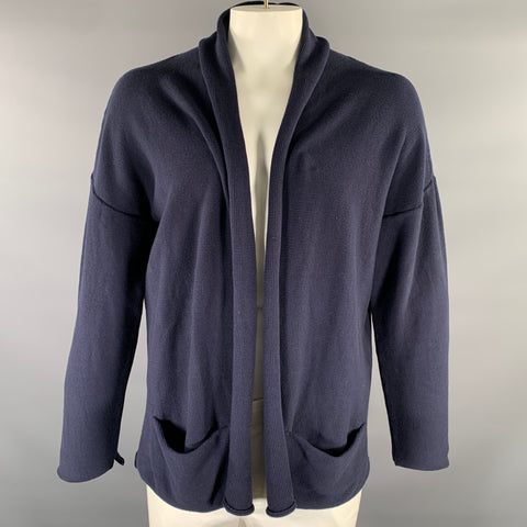 JOHN ELLIOTT Size XL Navy Knit Cotton Cape Cardigan