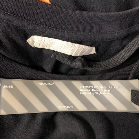 OFF WHITE FW2016 Size XL Black Orange Cotton Crew Neck Pullover