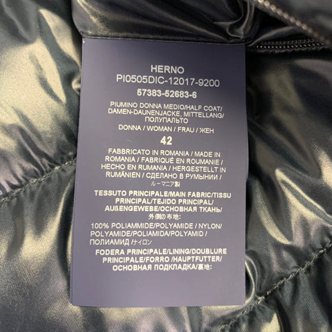 HERNO Size 6 Amelia Navy Nylon Padded Jacket