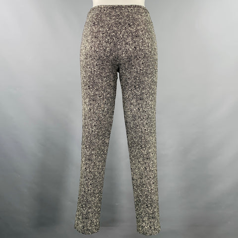 MICHAEL KORS COLLECTION Size 0 Black White Wool Tweed Side Zipper Dress Pants