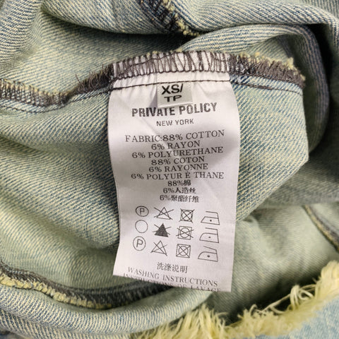 PRIVATE POLICY Size XS Blue Denim Acid Wash Mini Dress