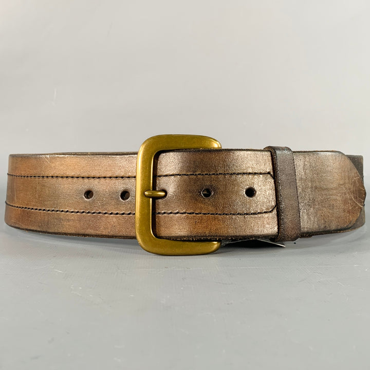 RALPH LAUREN Size S Brown Brass Leather Belt