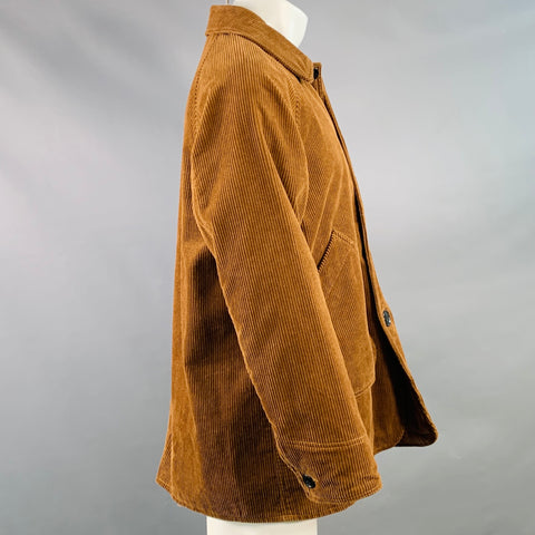 MONITALY Size 40 Brown Corduroy Cotton Raglan Sleeve Jacket