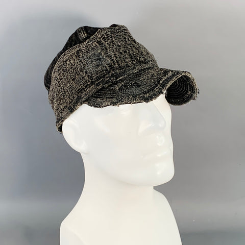 KAPITAL KOUNTRY One Size Black Charcoal Distressed Twill Cotton Baseball Cap Hat
