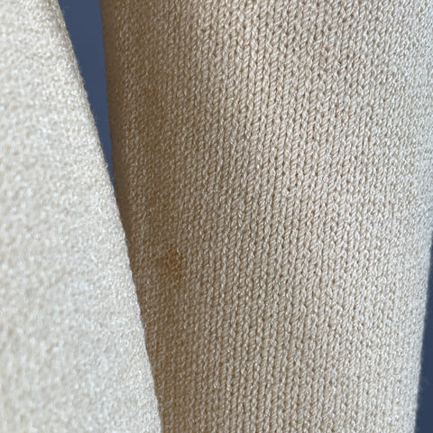 ST. JOHN Size XS Cream Knit Button Up Knee Length Dress