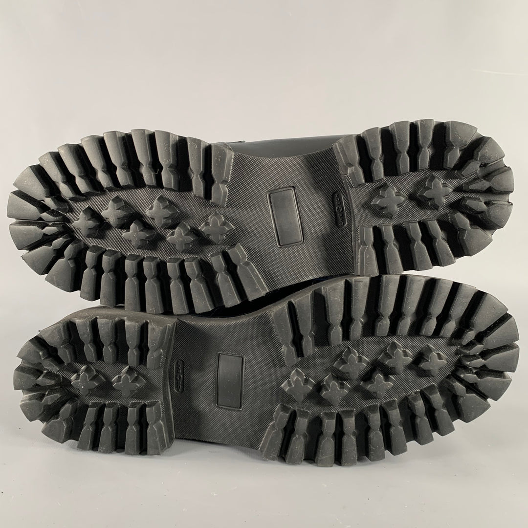 JOHN GALLIANO Size 10 Black Leather Lace-Up Boots