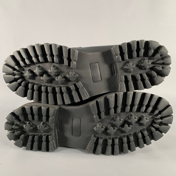 JOHN GALLIANO Size 10 Black Leather Lace-Up Boots