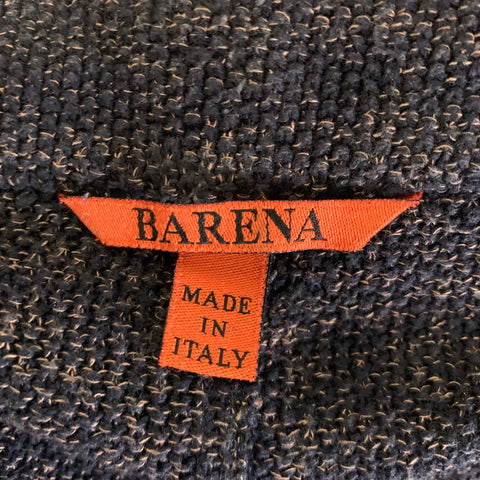 BARENA Size 42 Navy Camel Knit Cotton Blend Notch Lapel Sport Coat
