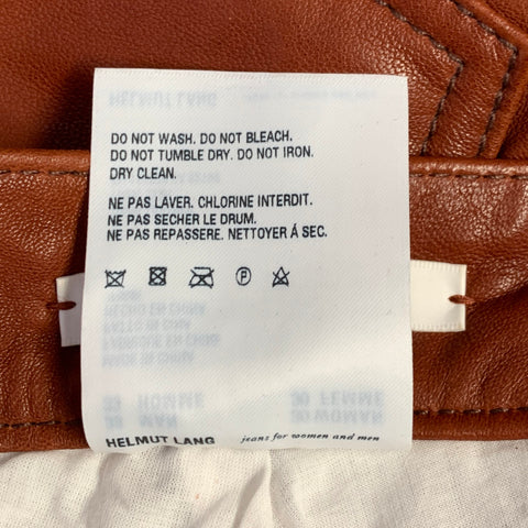 HELMUT LANG Size 33 Orange Rust Sheepskin Leather Five Pockets Casual Pants