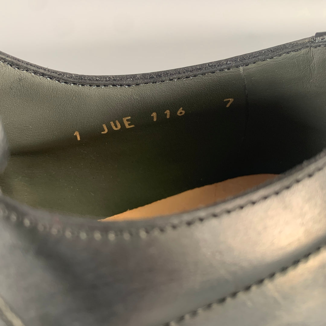 JIL SANDER Size 8 Black Leather Lace Up Shoes