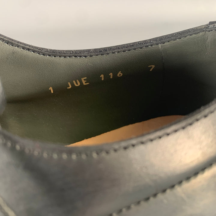 JIL SANDER Size 8 Black Leather Lace Up Shoes